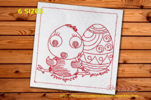 Cute Chick Easter Egg Redwork Review