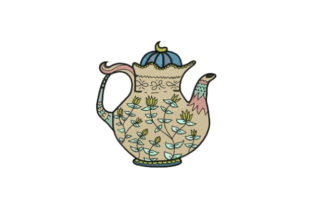 Flower Tea Pot: A Charming Embroidery Design for Handmade Creations